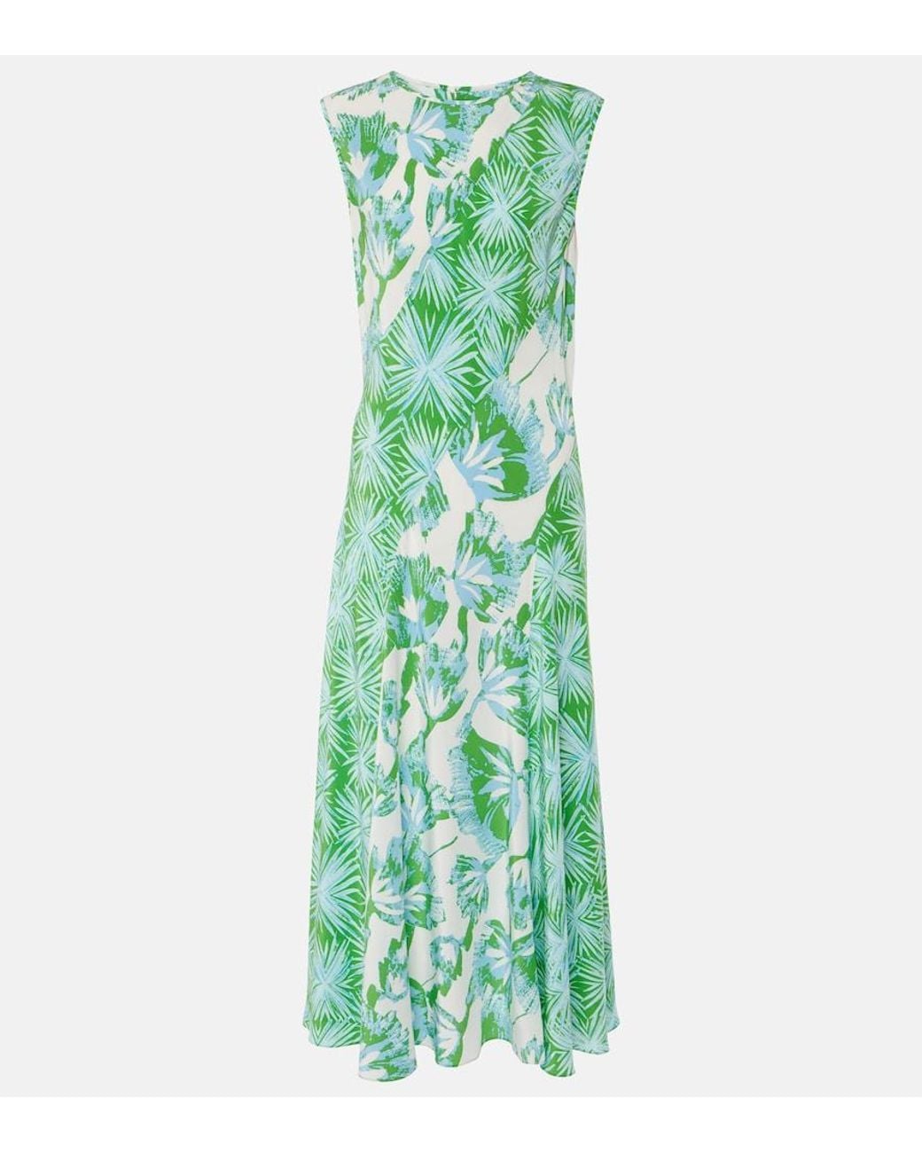 Diane von Furstenberg Green Sunniva Floral Maxi Dress
