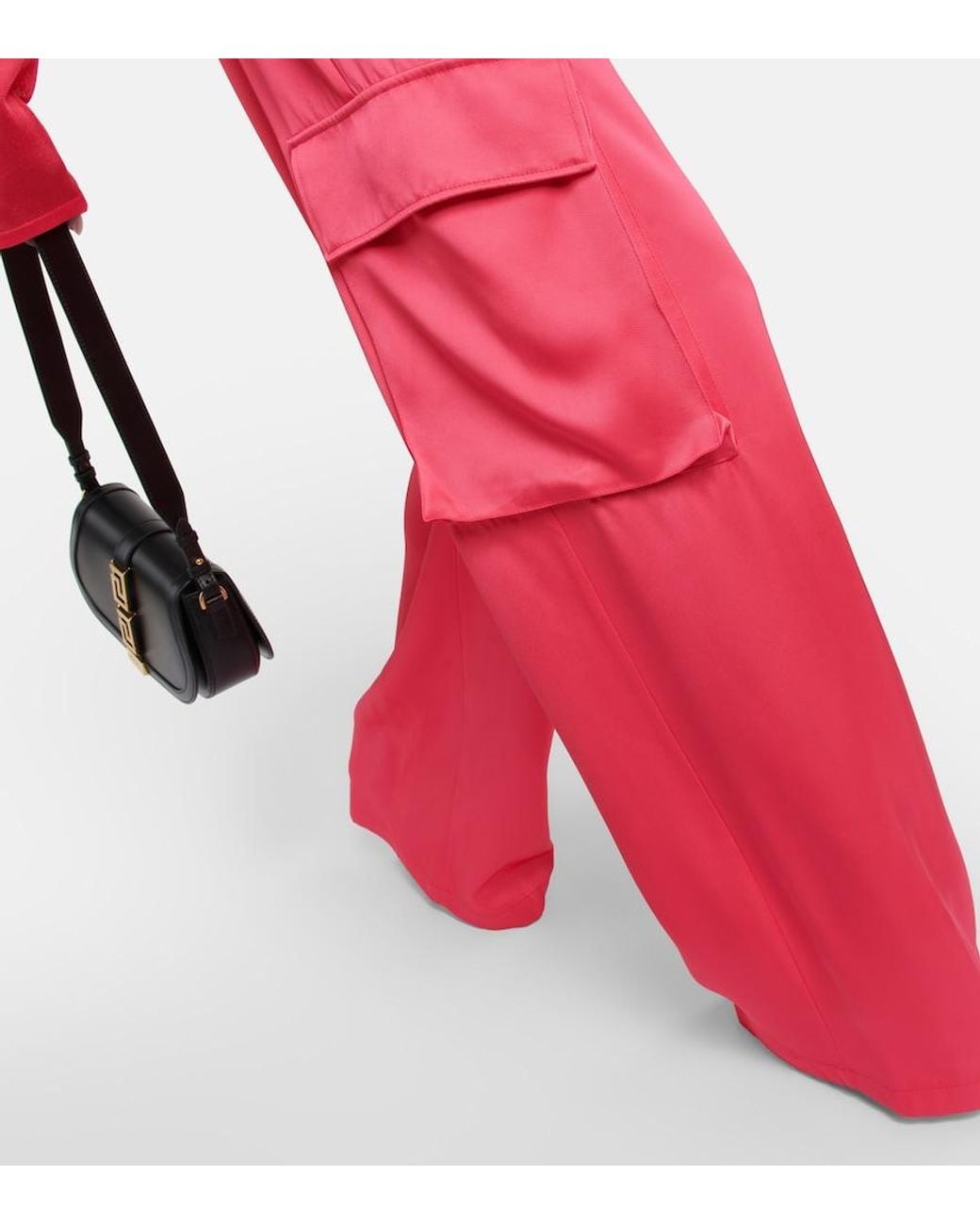 Versace Pink Satin Cargo Pants