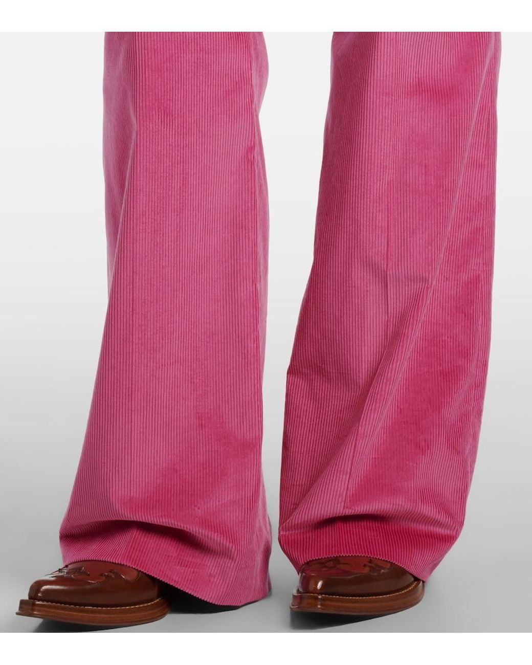 Gabriela Hearst Pink Vesta Cotton Corduroy Flared Pants