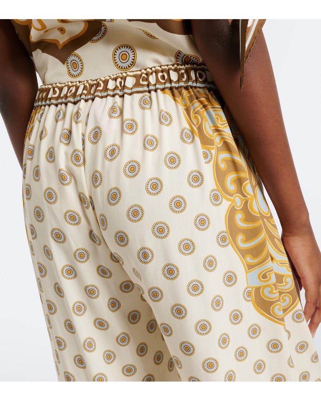 LaDoubleJ Natural Club Printed Wide-Leg Pants