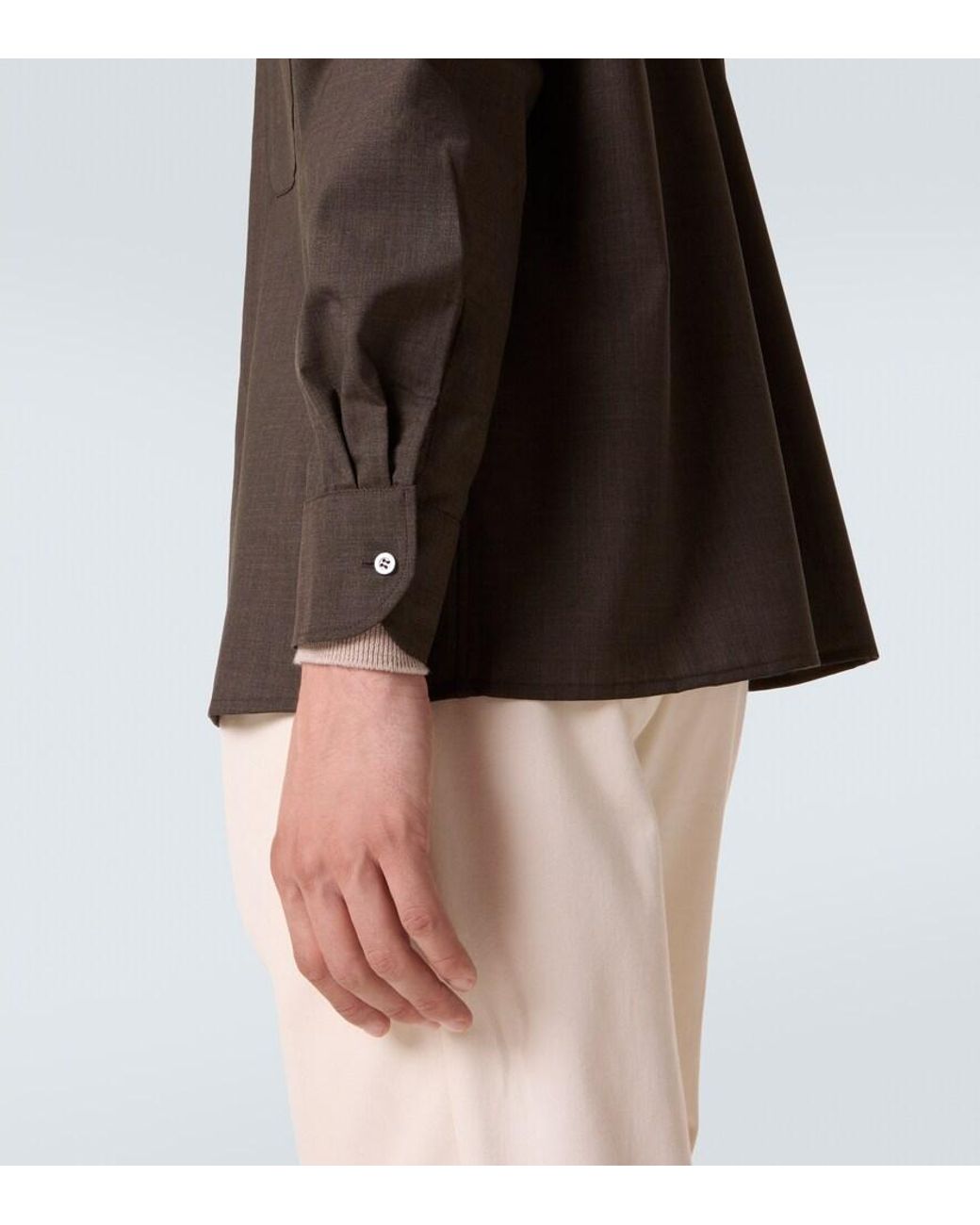 Saman Amel Hemd Aus Wolle in Green für Herren