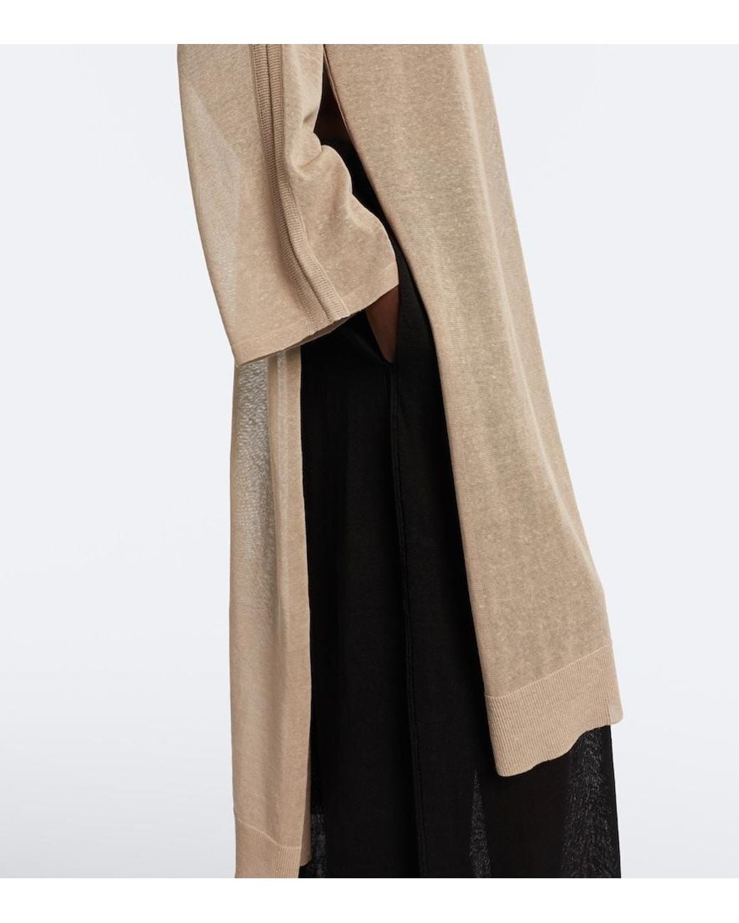 Alaïa Natural Semi-Sheer Linen And Silk Kaftan
