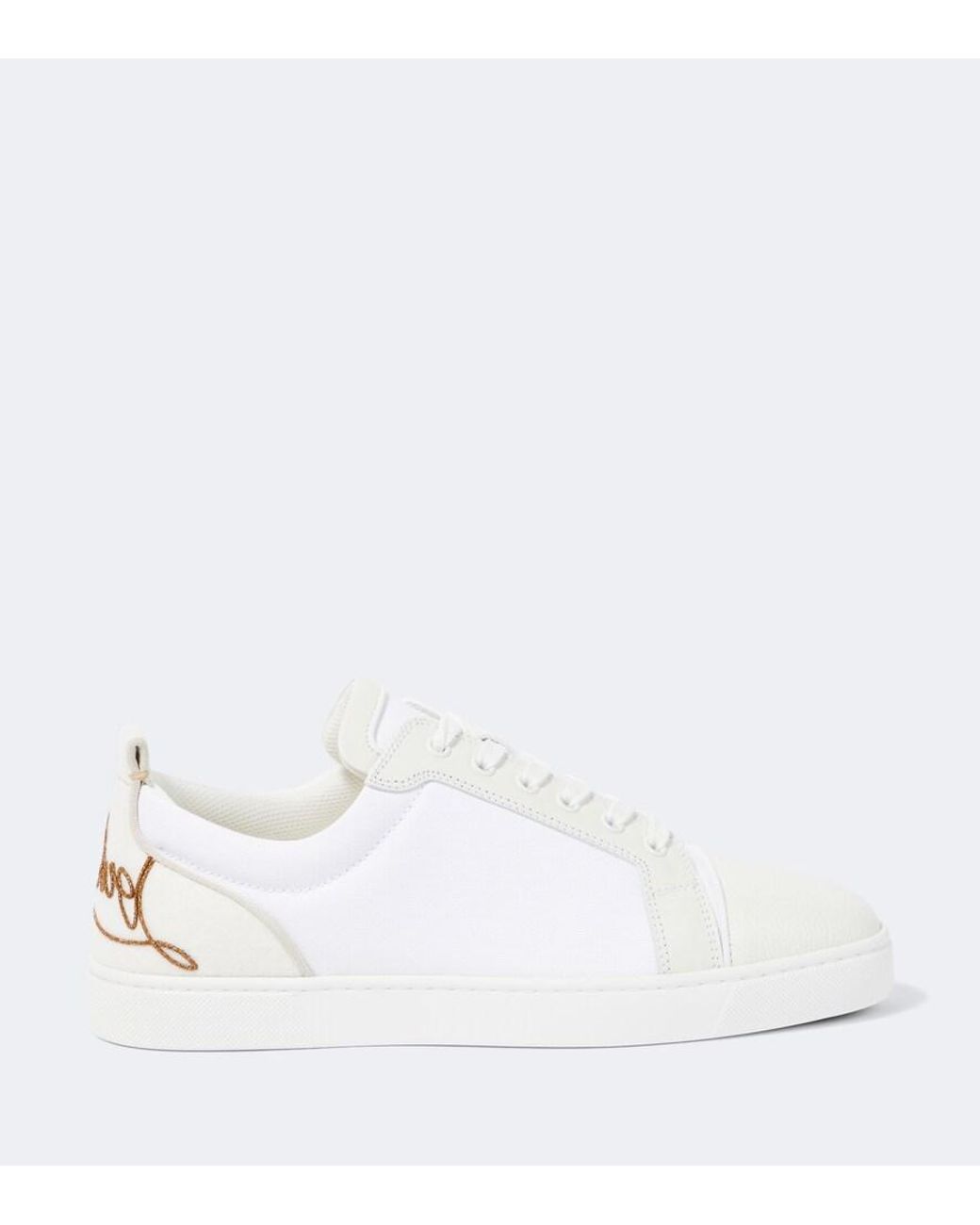 Christian Louboutin White Fun Louis Junior Leather Sneakers for men