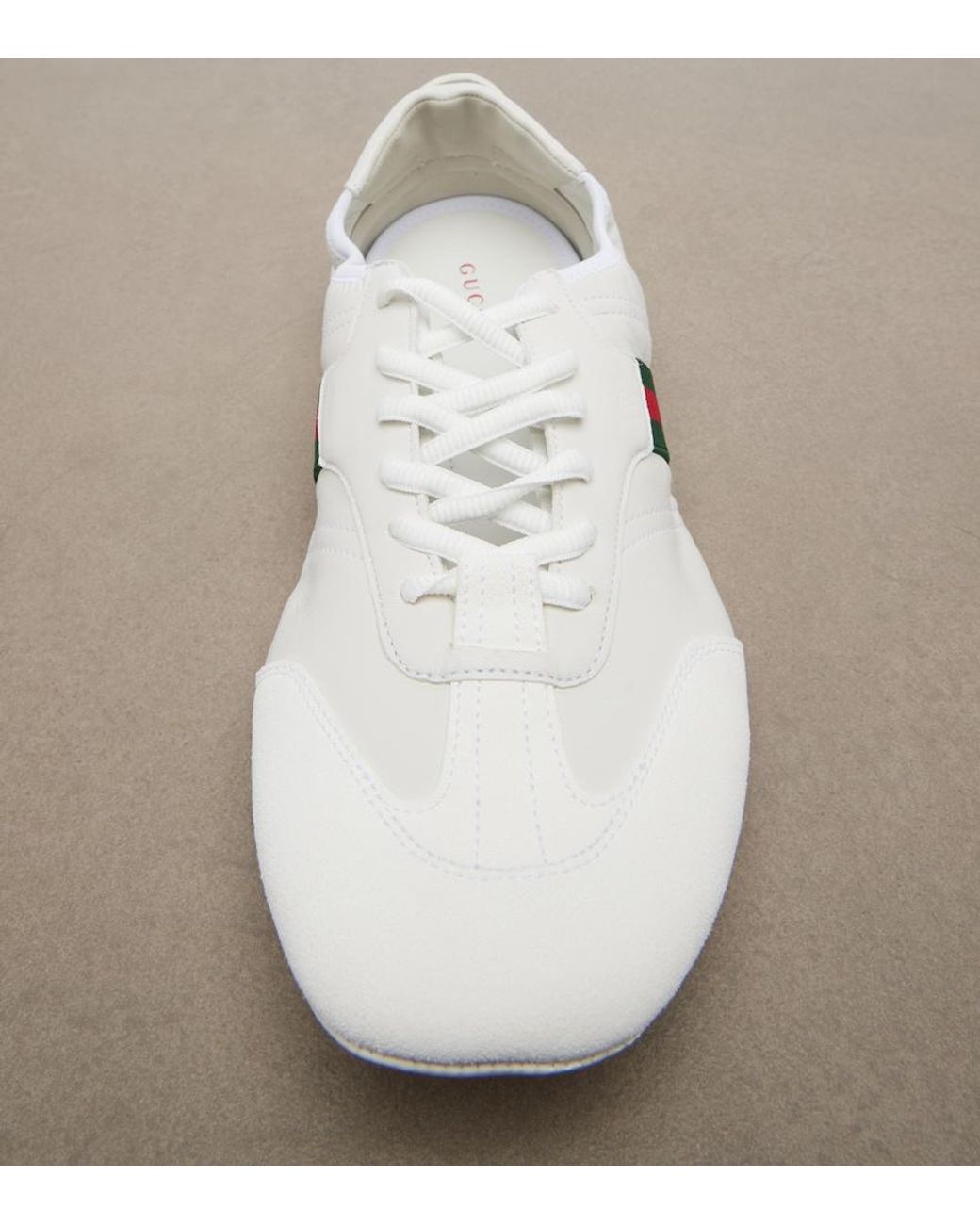 Gucci White Flex Suede And Leather Sneakers