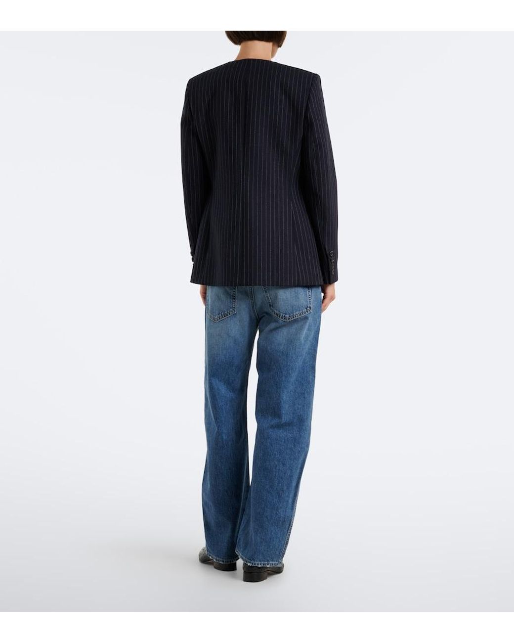 Nili Lotan Blue Tribeca Barrel-Leg Jeans