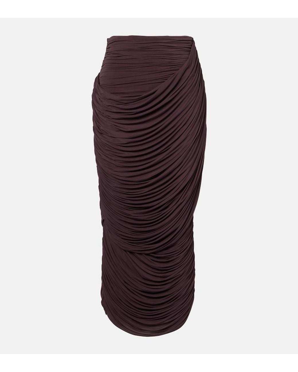 Magda Butrym Purple Draped High-Rise Maxi Skirt