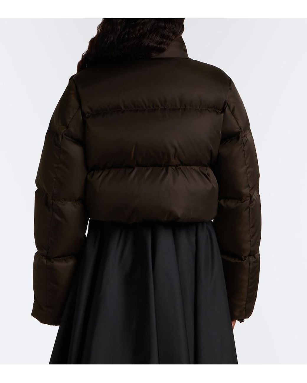Prada Black Cropped Re-Nylon Down Jacket