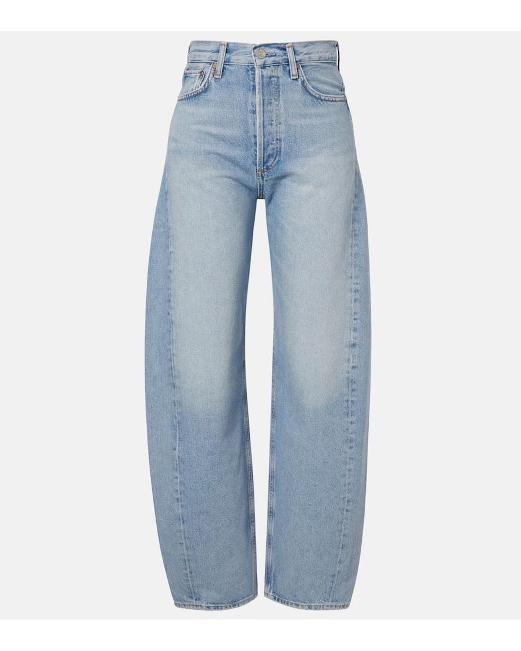Agolde Blue Luna Faded Barrel-Leg Jeans
