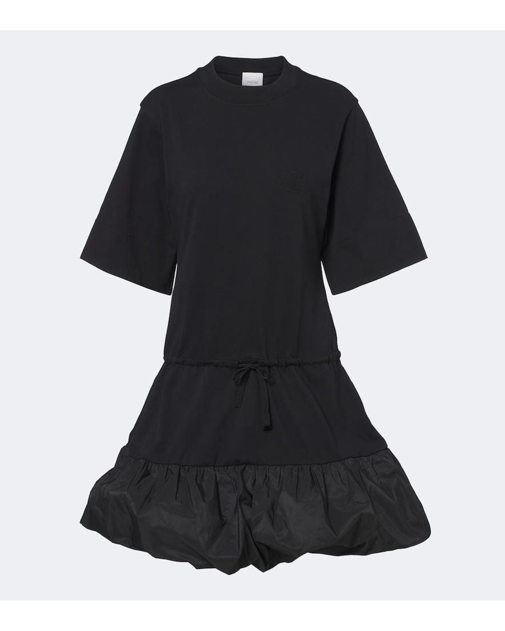 Patou Black Faille-Trimmed Cotton Minidress