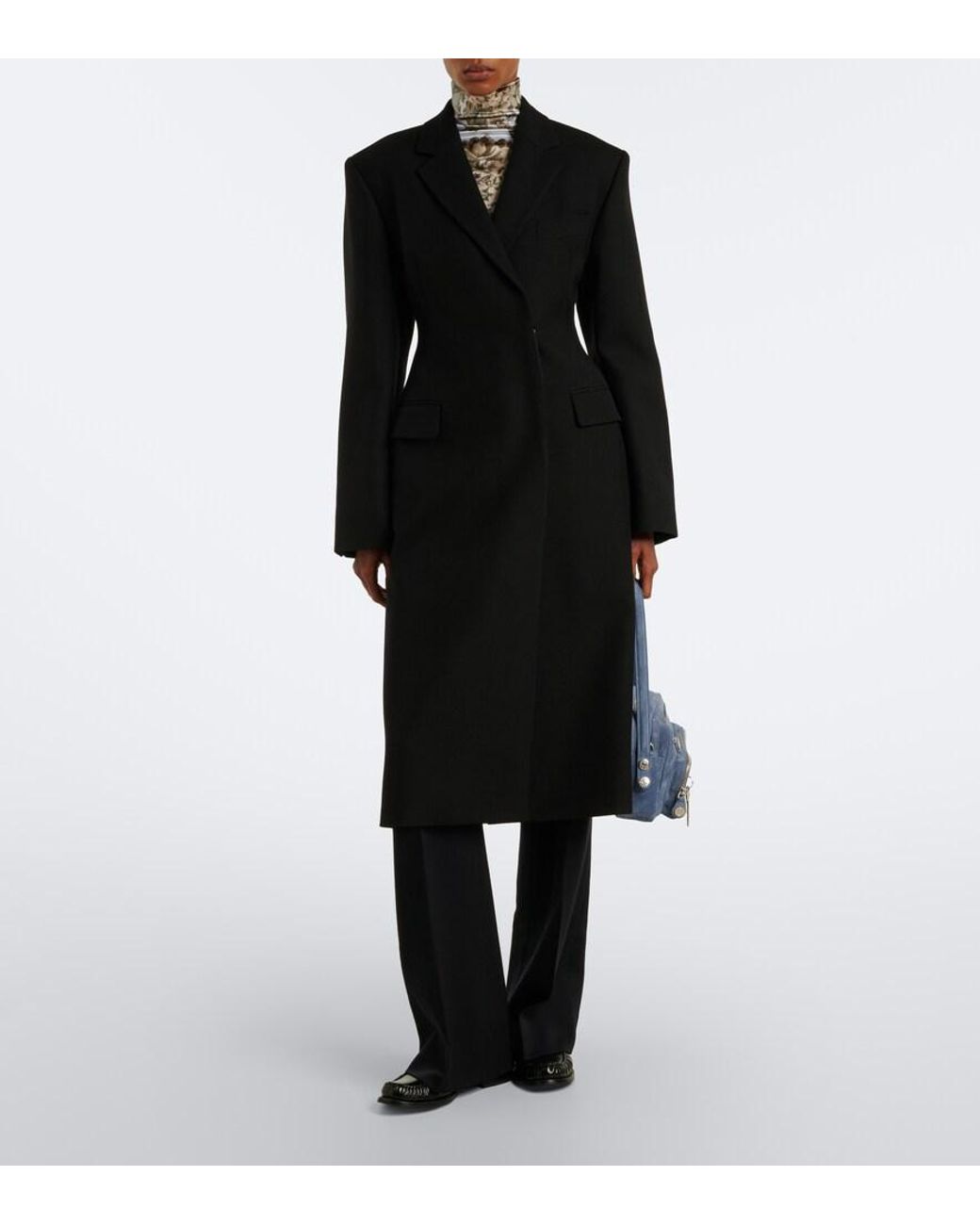 Acne Blue Wool Straight Pants