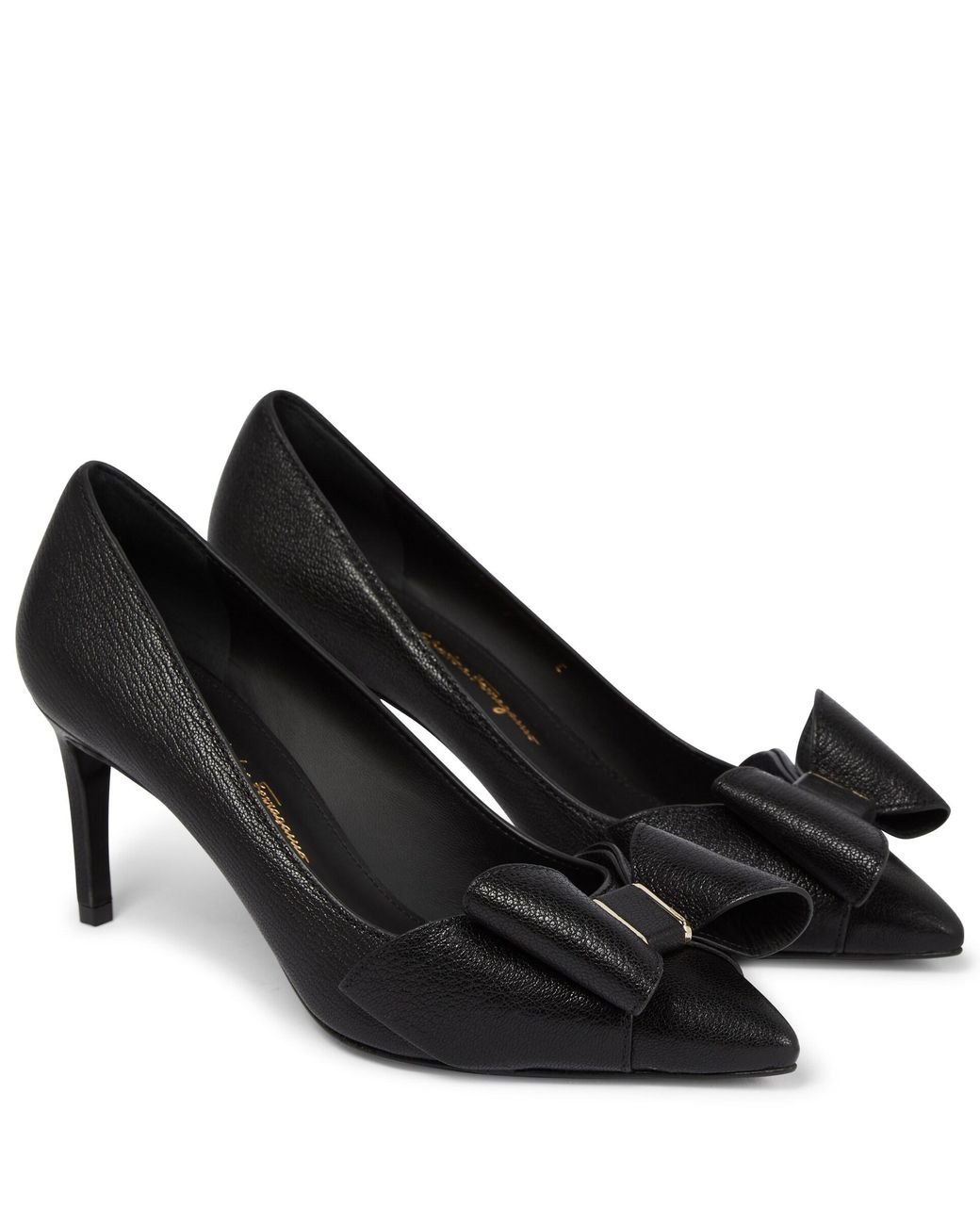 Ferragamo Zoey 70 Leather Pumps in Black | Lyst