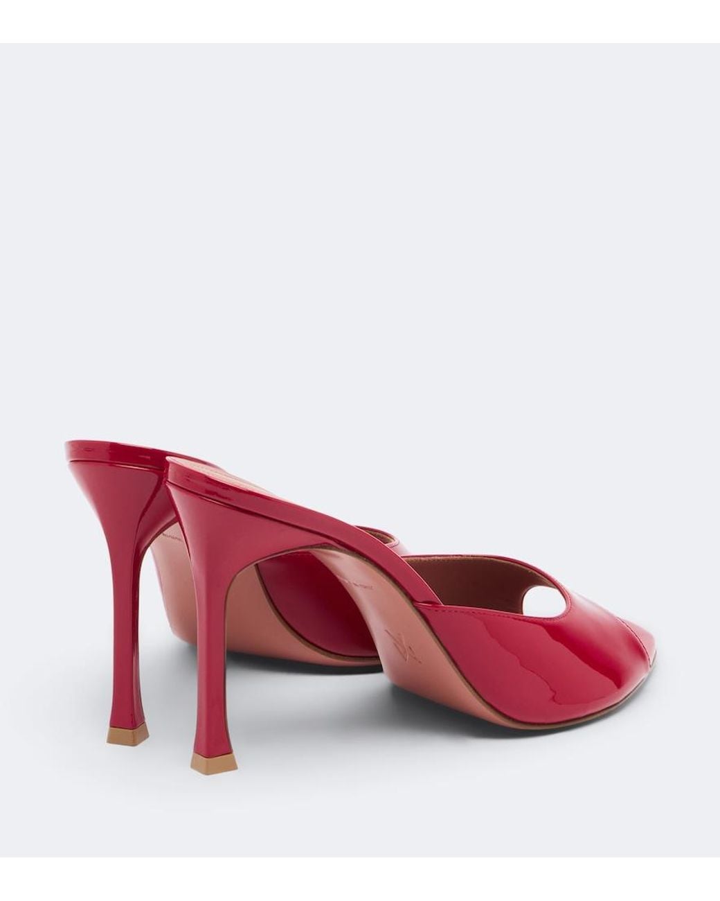 AMINA MUADDI Red Alexa Patent Leather Mules