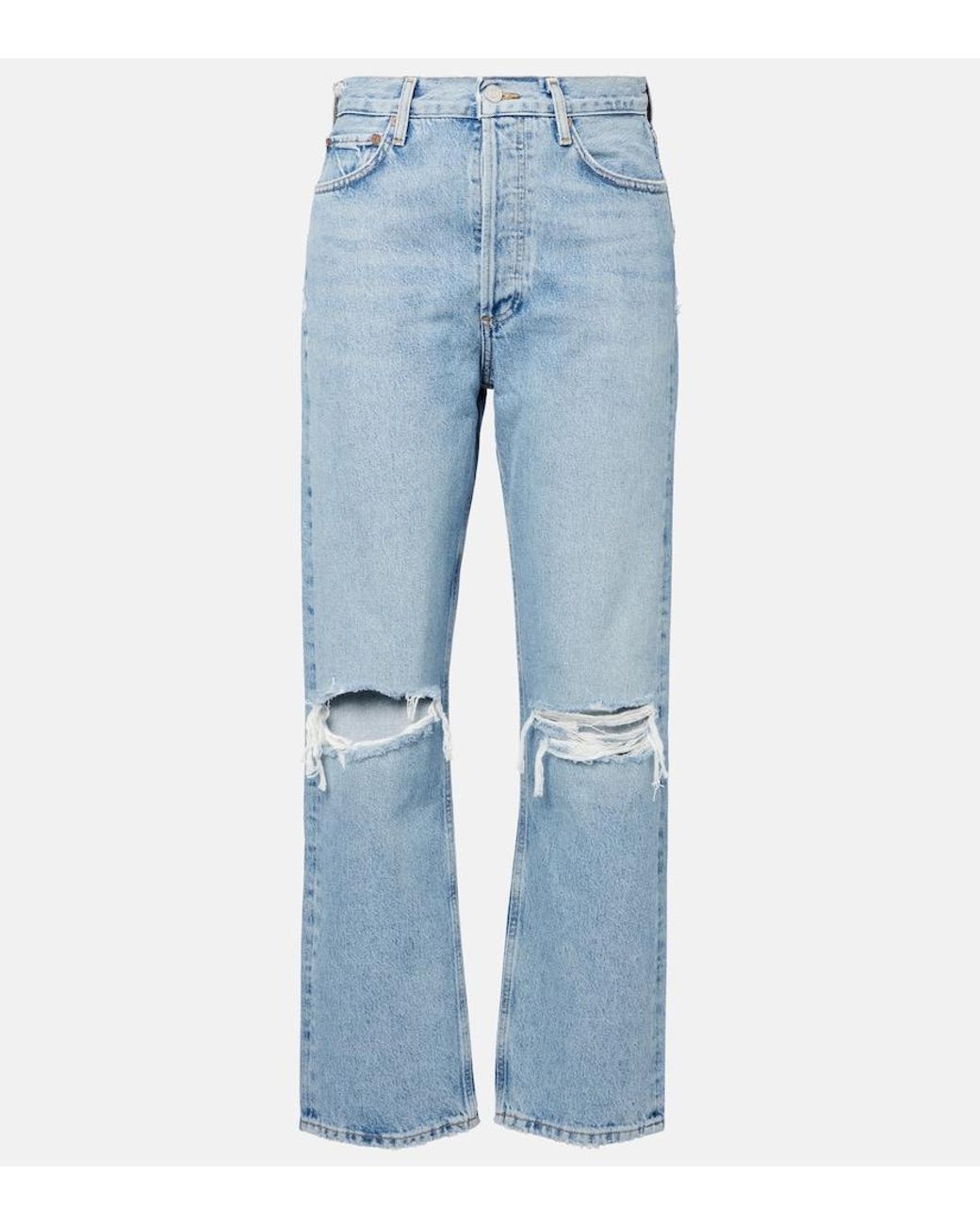 Agolde Blue '90S Mid-Rise Straight Jeans