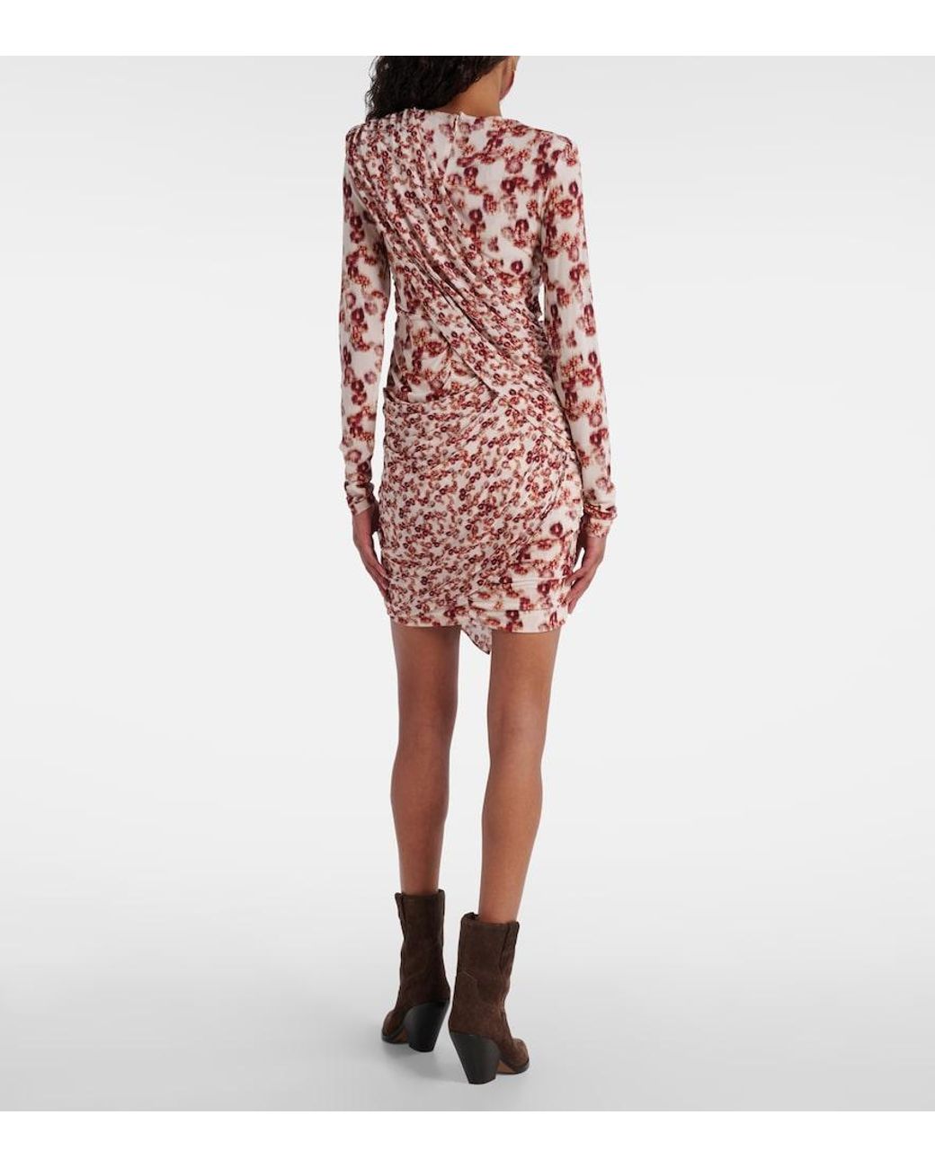 Isabel Marant Red Georgia Draped Printed Minidress
