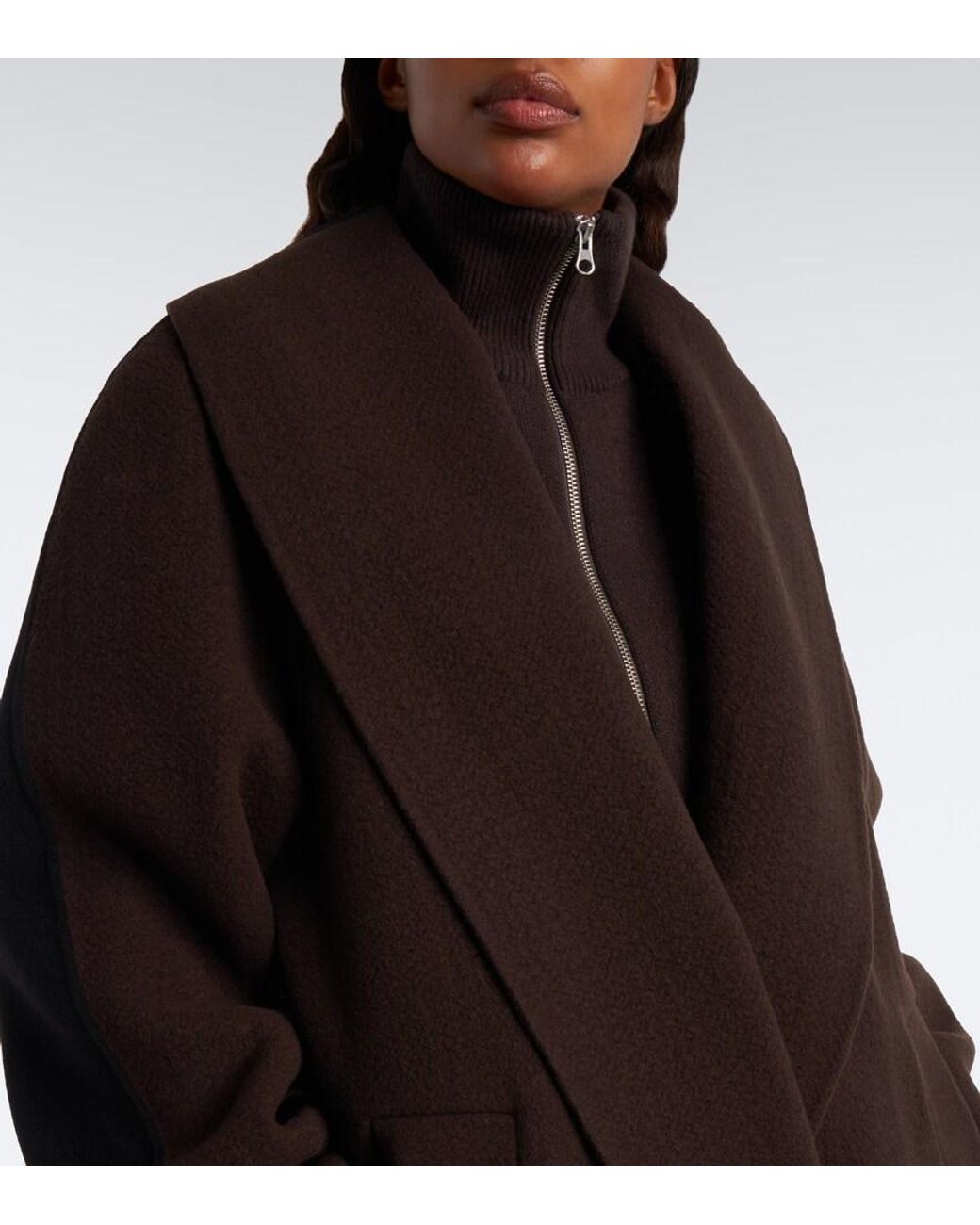 Sportmax Black Wool And Cashmere Coat
