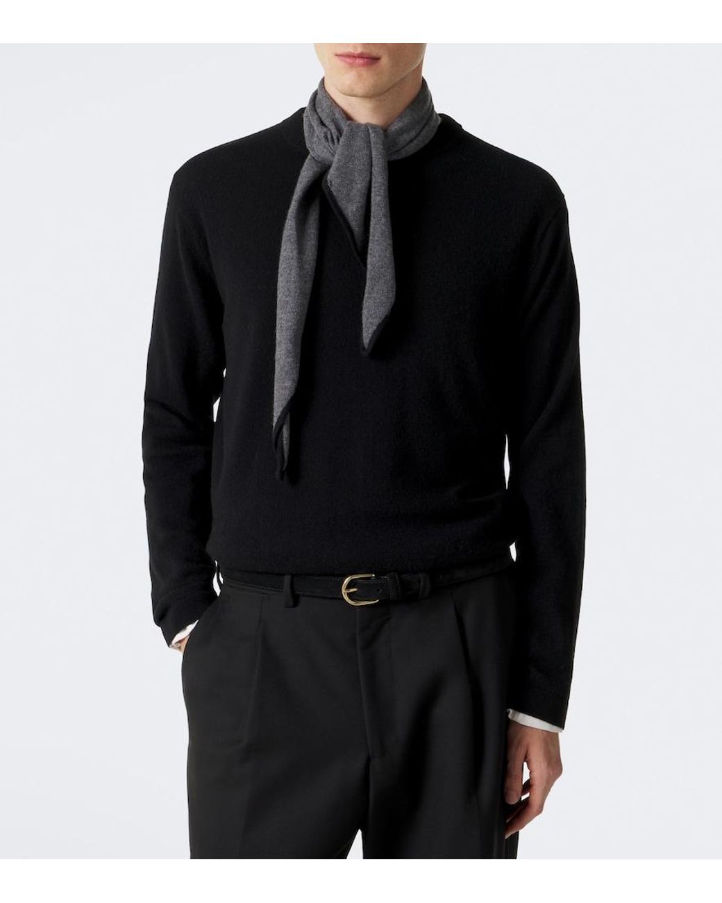 Lisa Yang Gray Chelsea Cashmere Scarf for men