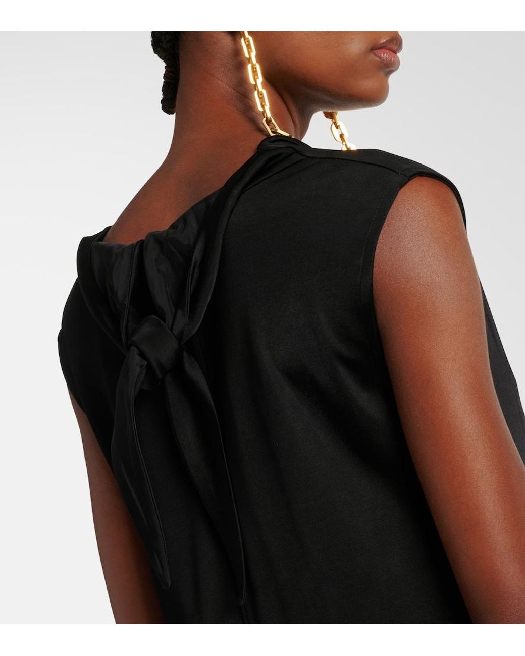 Jil Sander Black Tie-Detail Midi Dress
