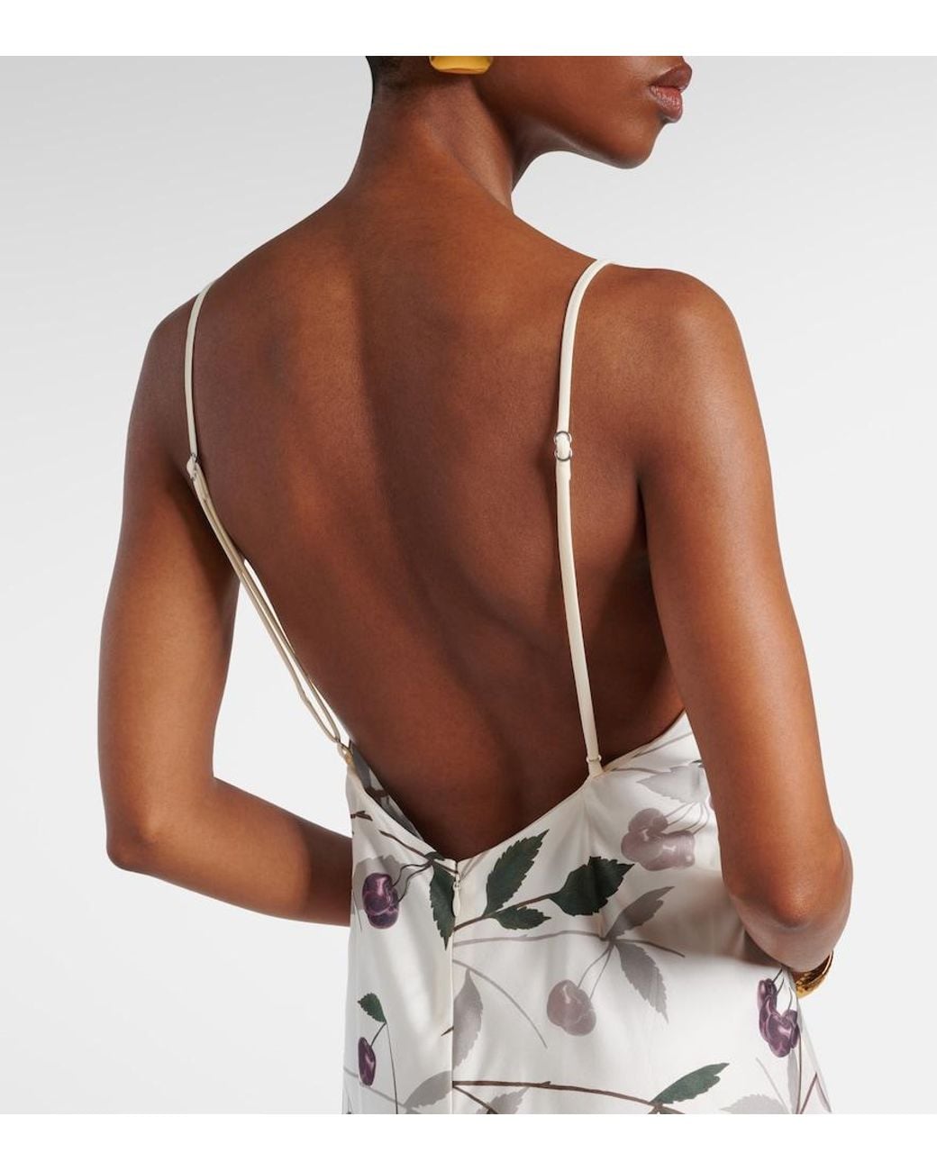Stella McCartney White Printed Silk Maxi Dress