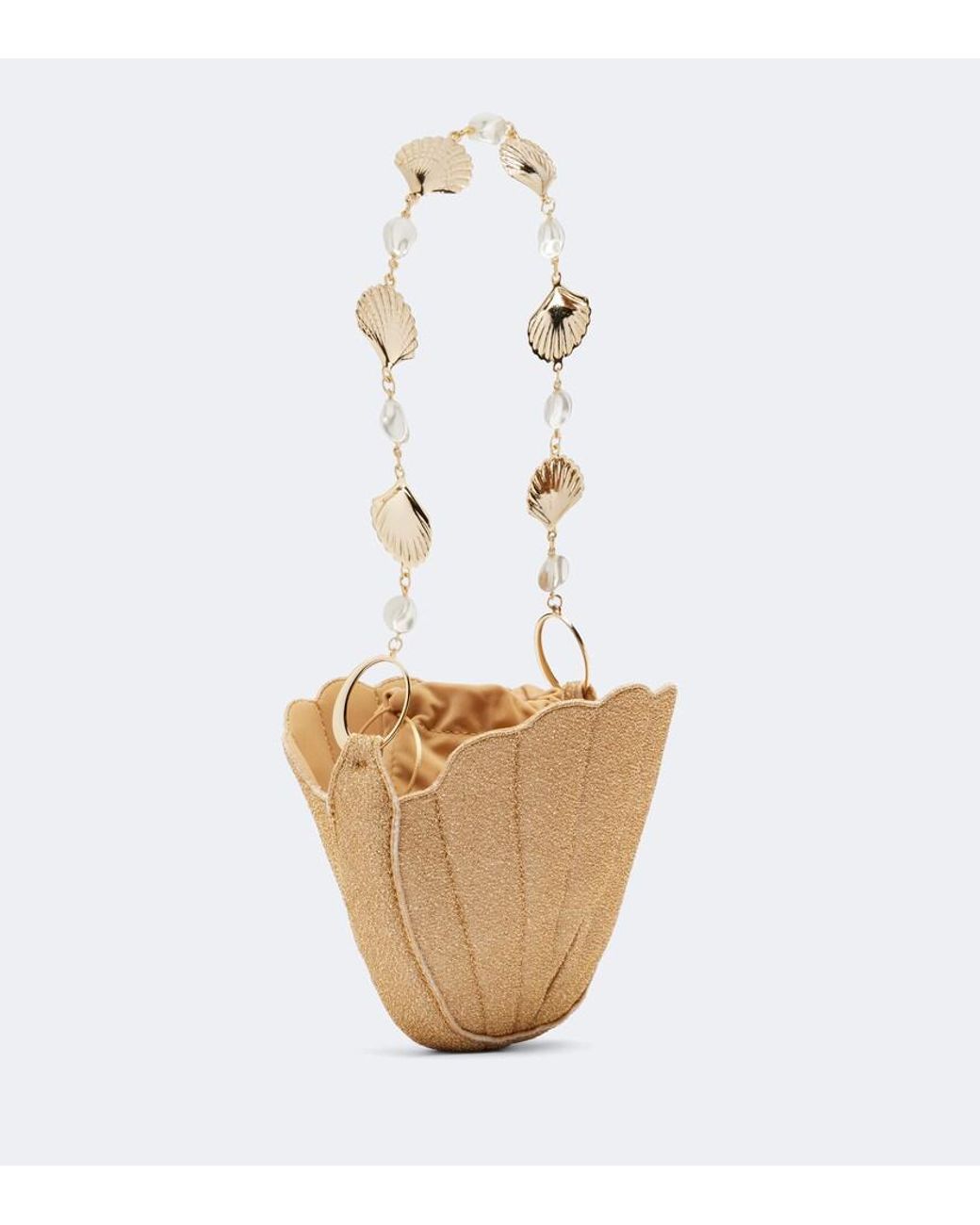 Oseree White Lumiere Small Embellished Clutch