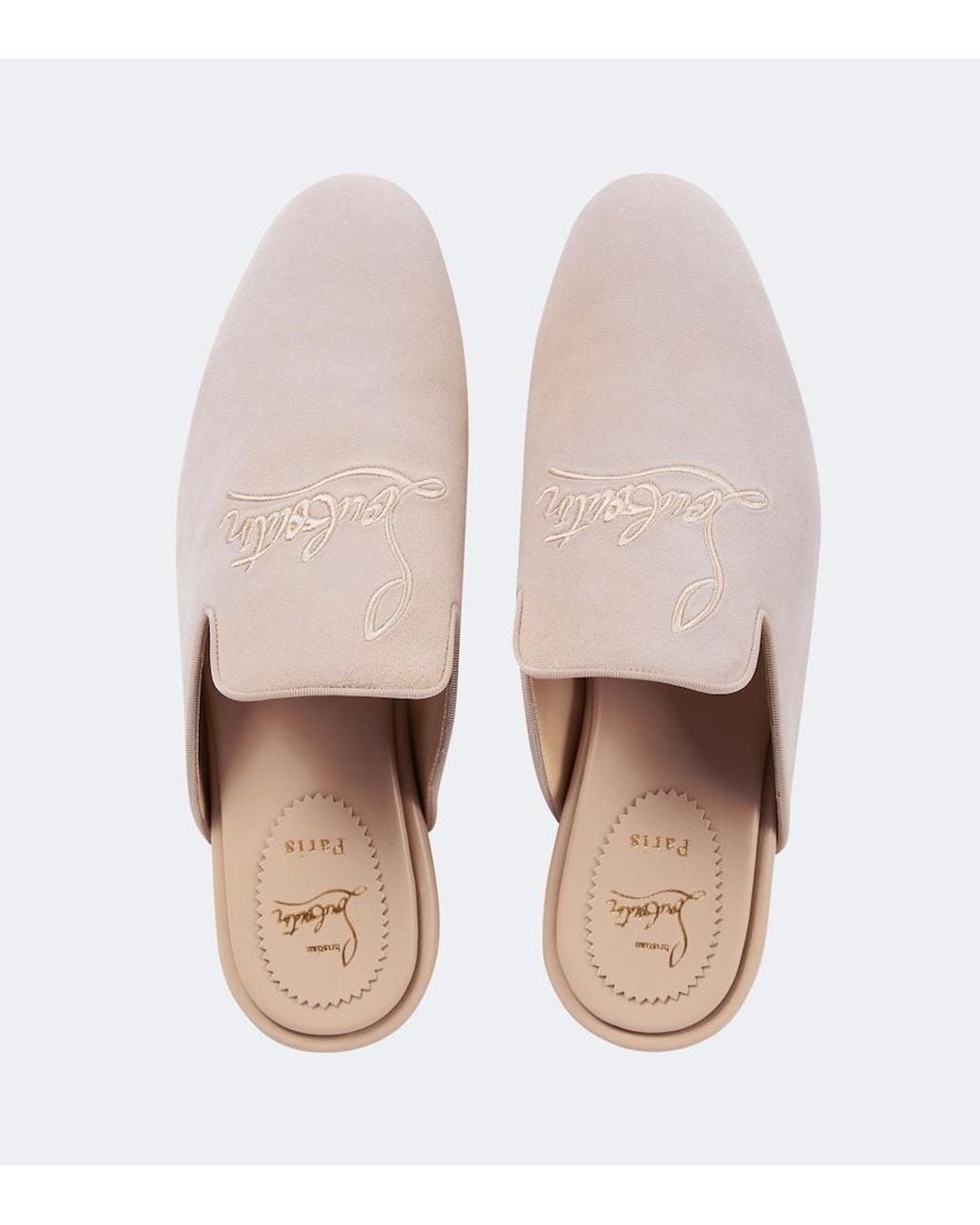 Christian Louboutin White Coolito Flat Mules for men