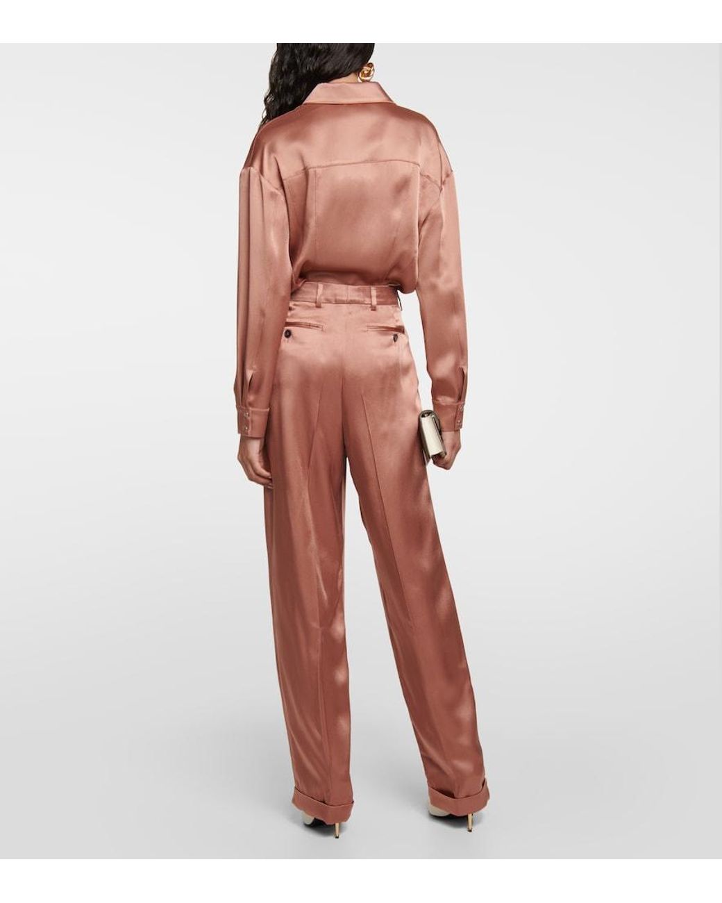 Tom Ford Red High-rise Straight Pants