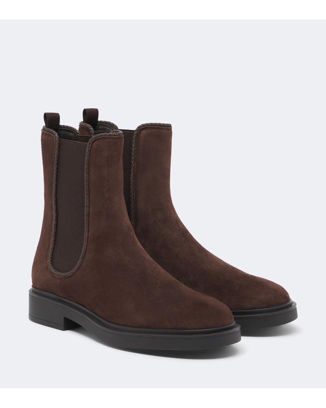 Aquazzura Brown Gaspard Suede Chelsea Boots
