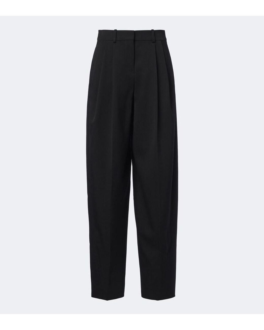 Givenchy Black Wool Grain De Poudre Barrel-Leg Pants