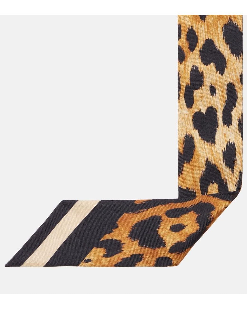 Gucci Metallic Leopard-Print Silk Twill Scarf