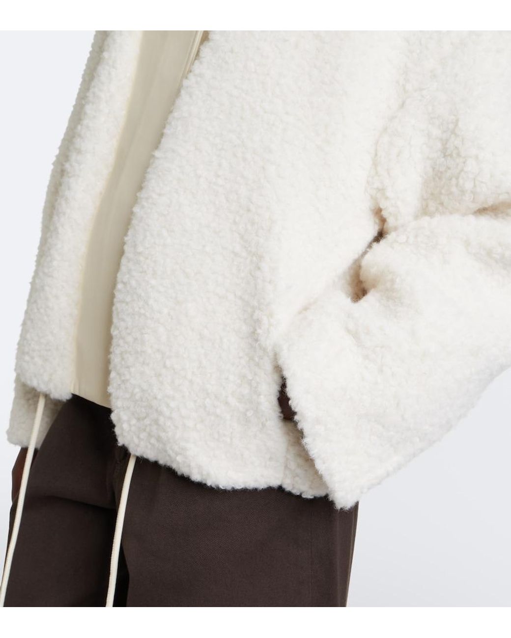 Sportmax Natural Teddy-Trimmed Jacket