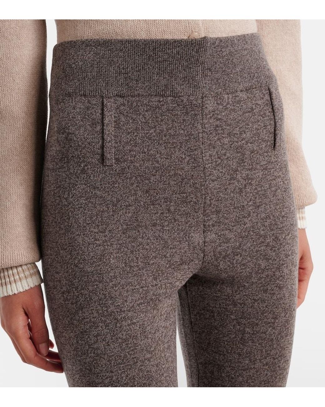 Magda Butrym Gray Knitted Wool Capri Pants
