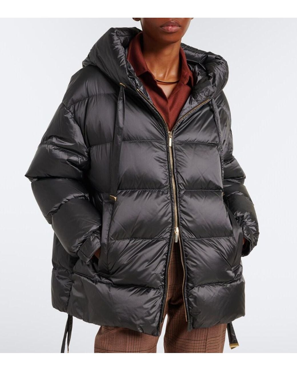 Max Mara Black Hooded Down Jacket