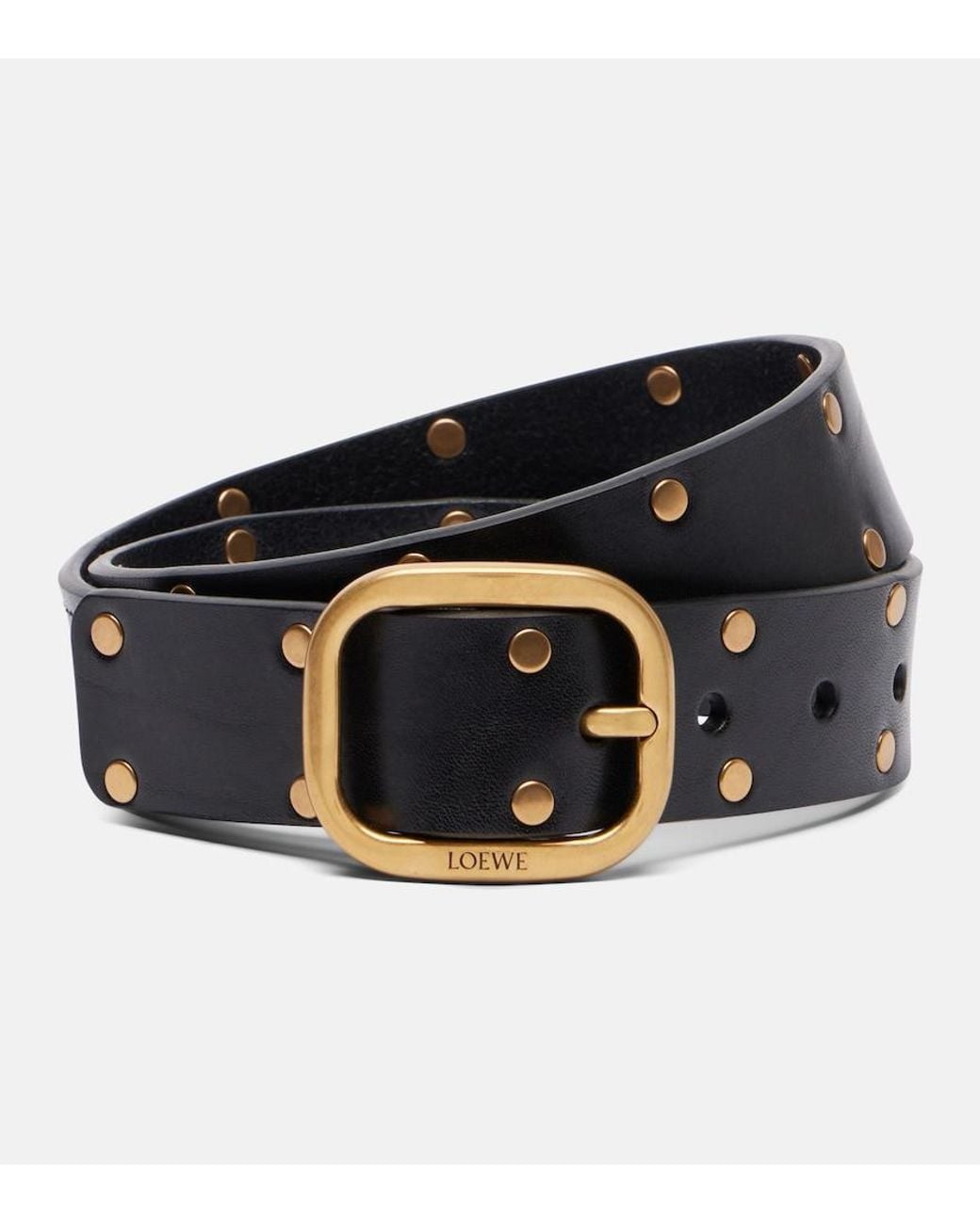 Loewe Black Studded Leather Belt