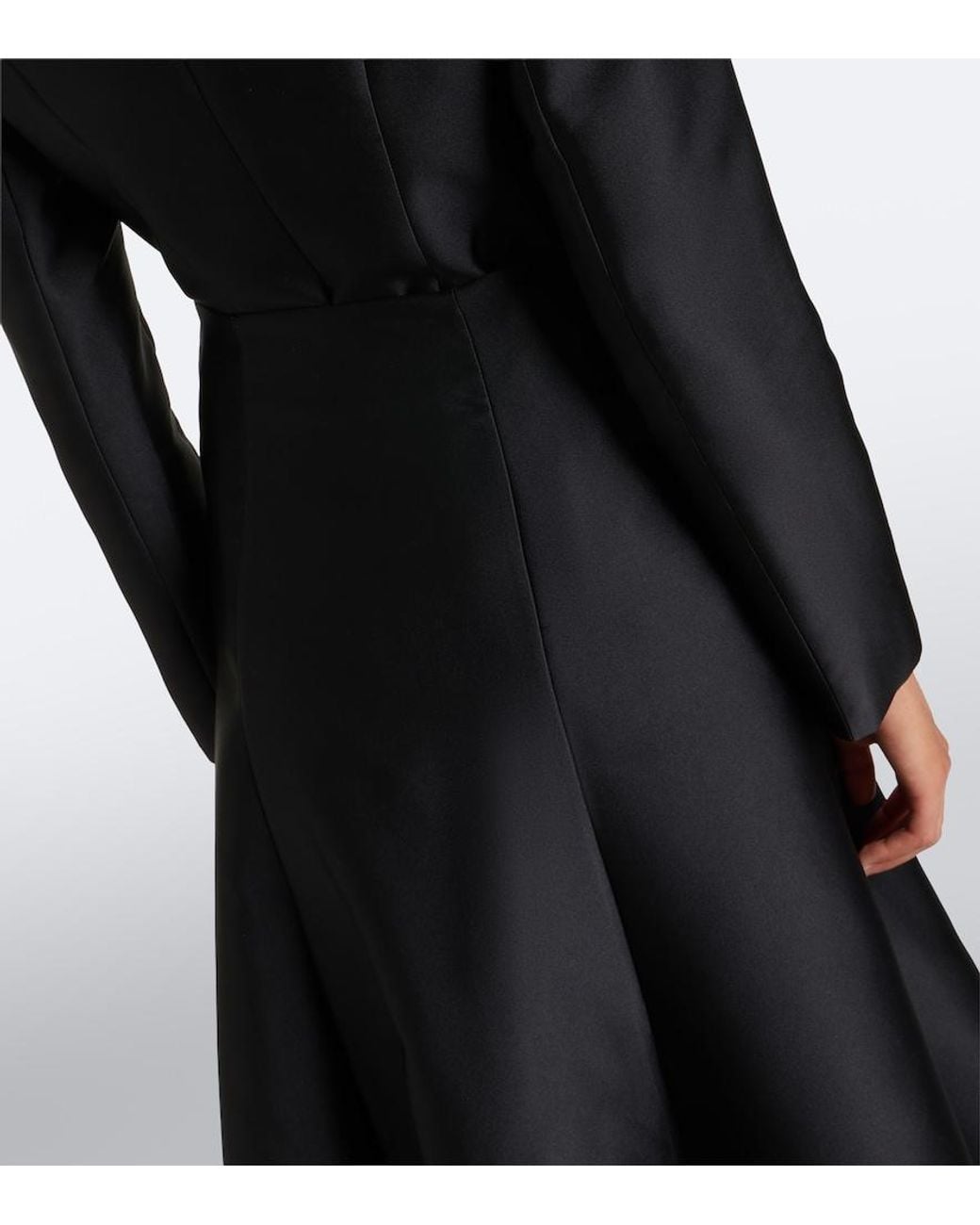 Roland Mouret Black Taffeta Midi Skirt