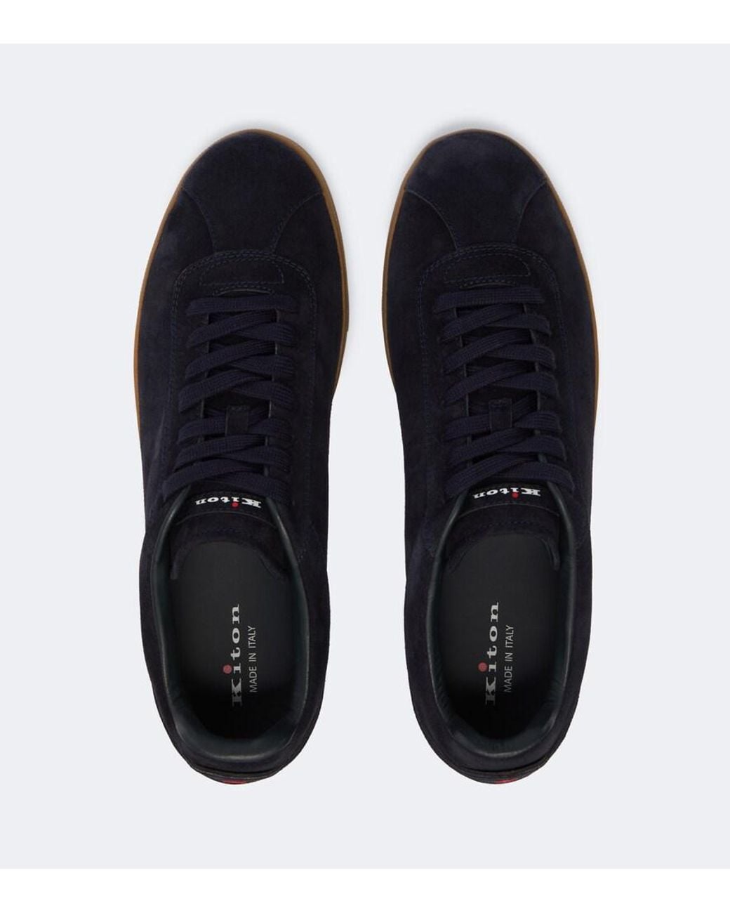 Kiton Blue Suede Sneakers for men