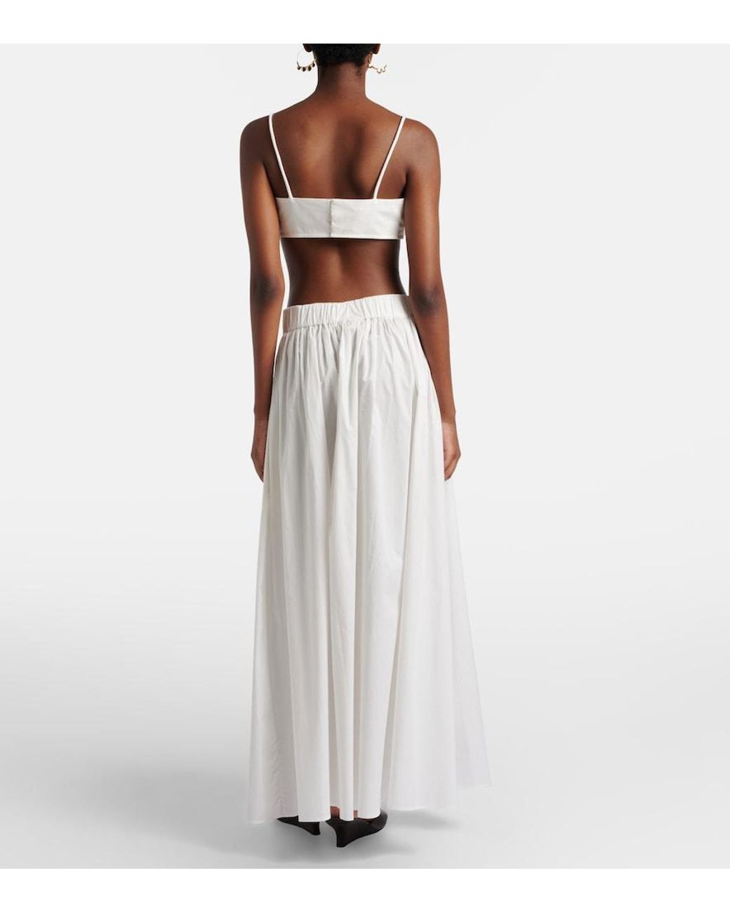 Adriana Degreas White Cotton Maxi Skirt