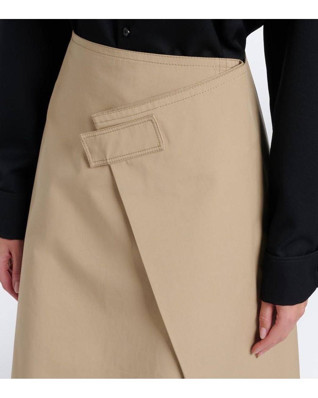 Bottega Veneta Natural Cotton Wrap Skirt