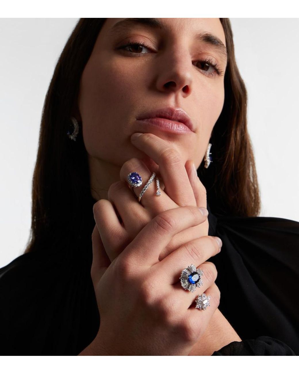 YEPREM Blue Reign Supreme 18Kt Ring With Tanzanite And Diamonds