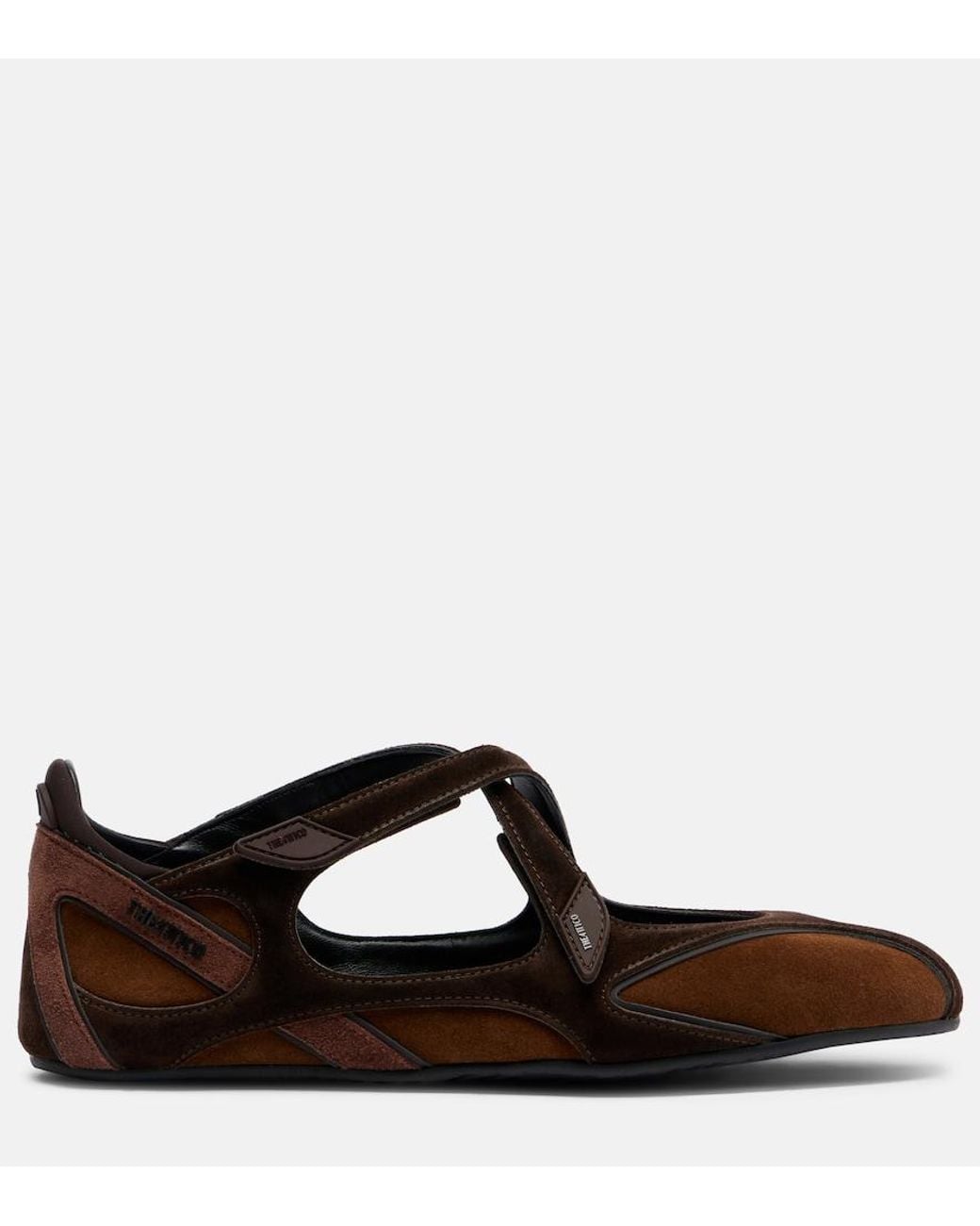The Attico Brown Floor 01 Suede Ballet Flats