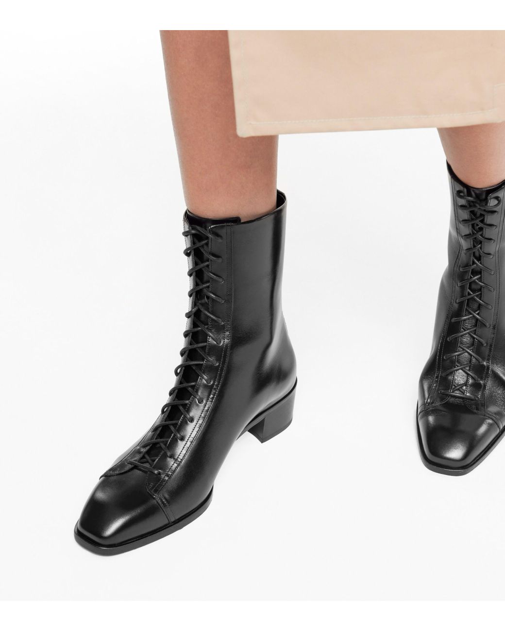 Aeyde Noel Leather Ankle Boots in Black - Lyst