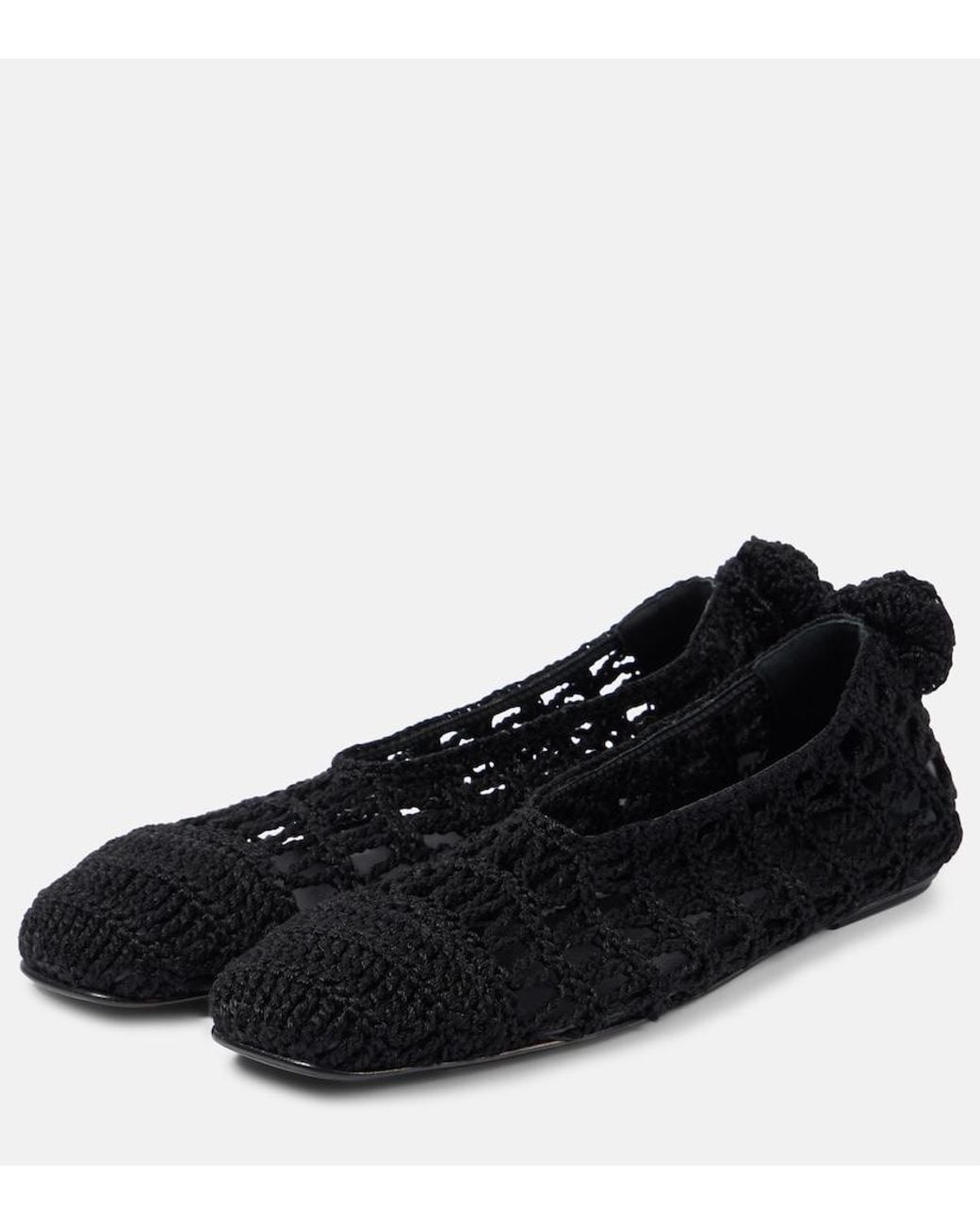 Magda Butrym Black Crochet Ballet Flats