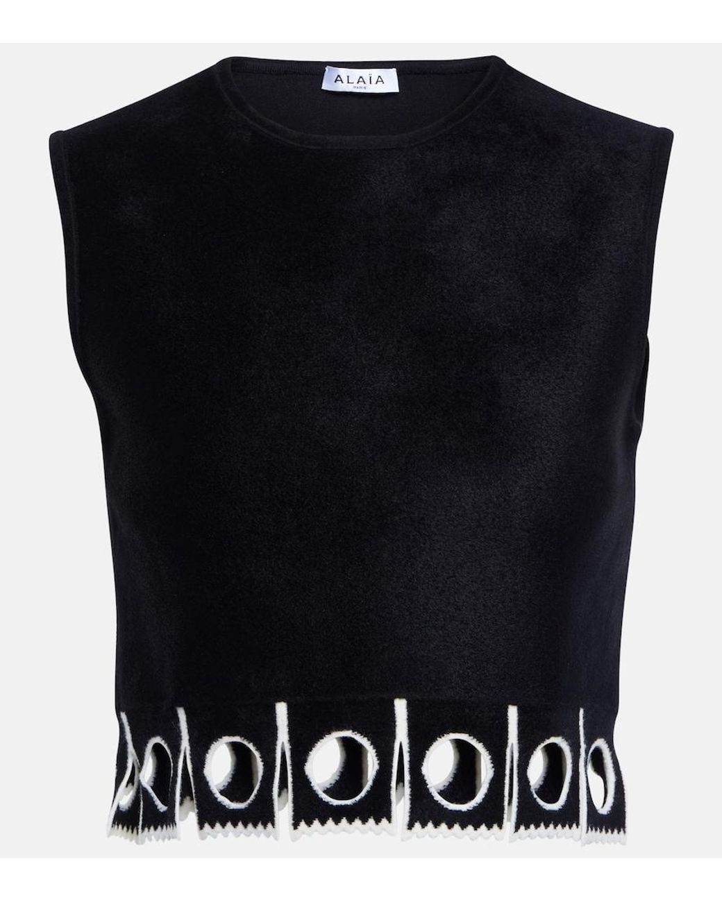 Alaïa Black Sleeveless Cropped Top