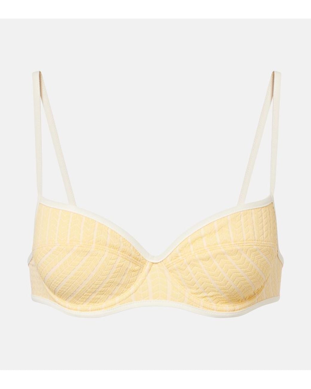 Eres Natural Coconut Striped Bikini Top