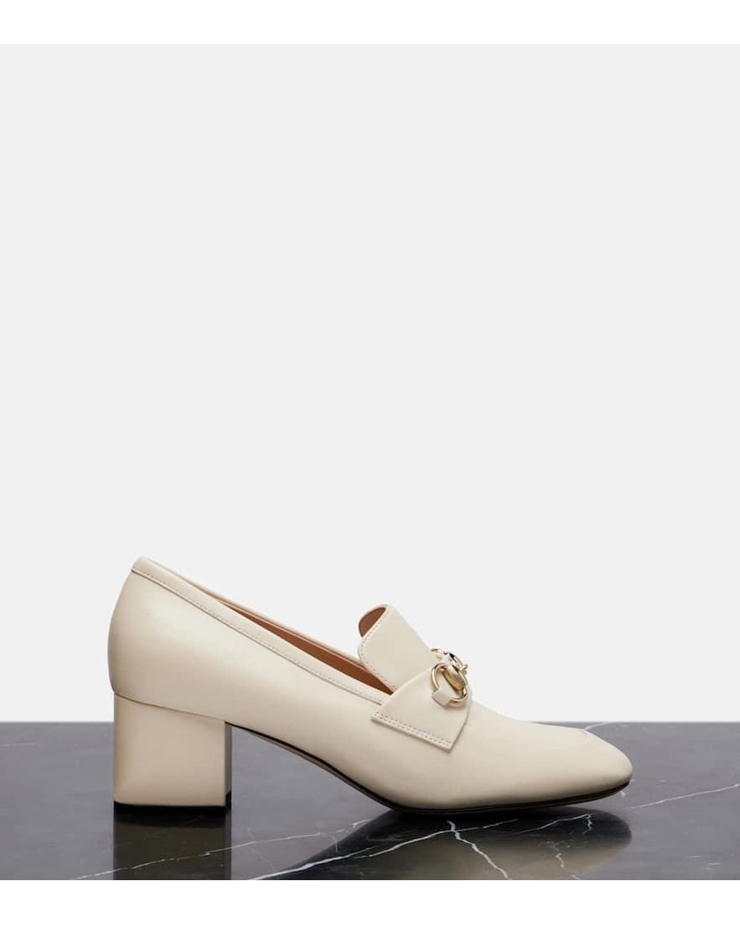 Escarpins-Mocassins En Cuir Avec Détail Mors Pour Femme, Taille Gucci en coloris White