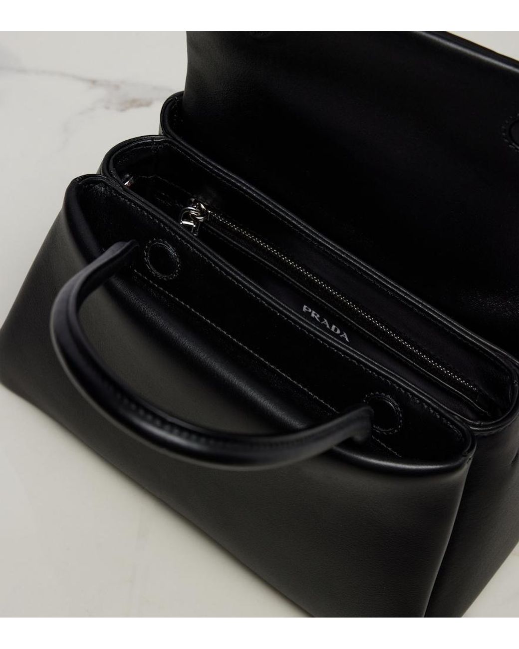 Prada Black Passage Small Leather Top-Handle Bag