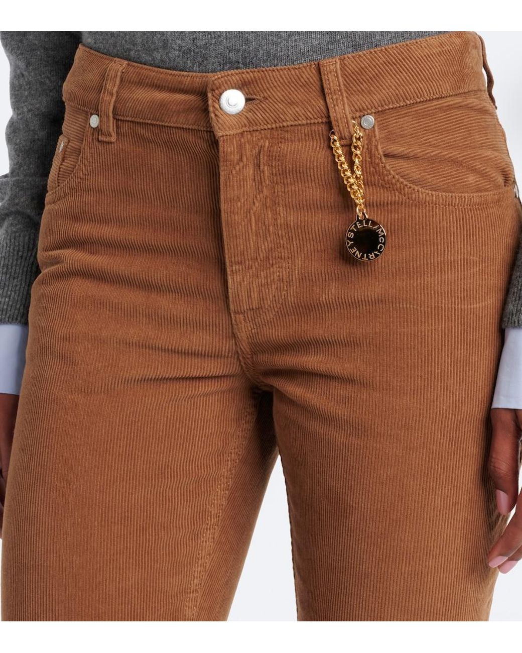 Stella McCartney Brown Cotton Corduroy Flared Pants