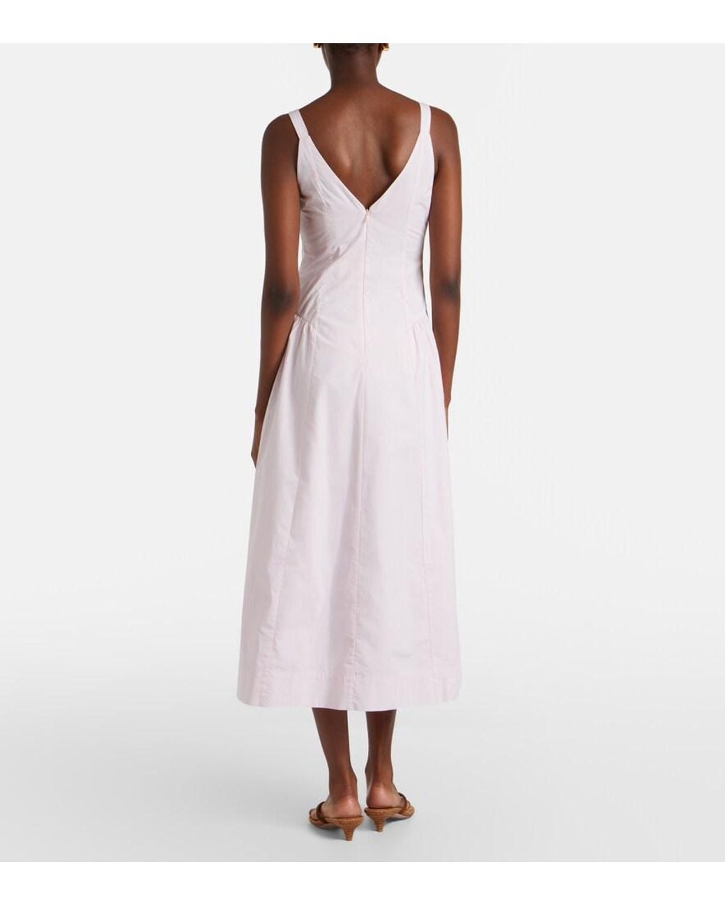 Posse Pink Lindie Cotton Poplin Midi Dress
