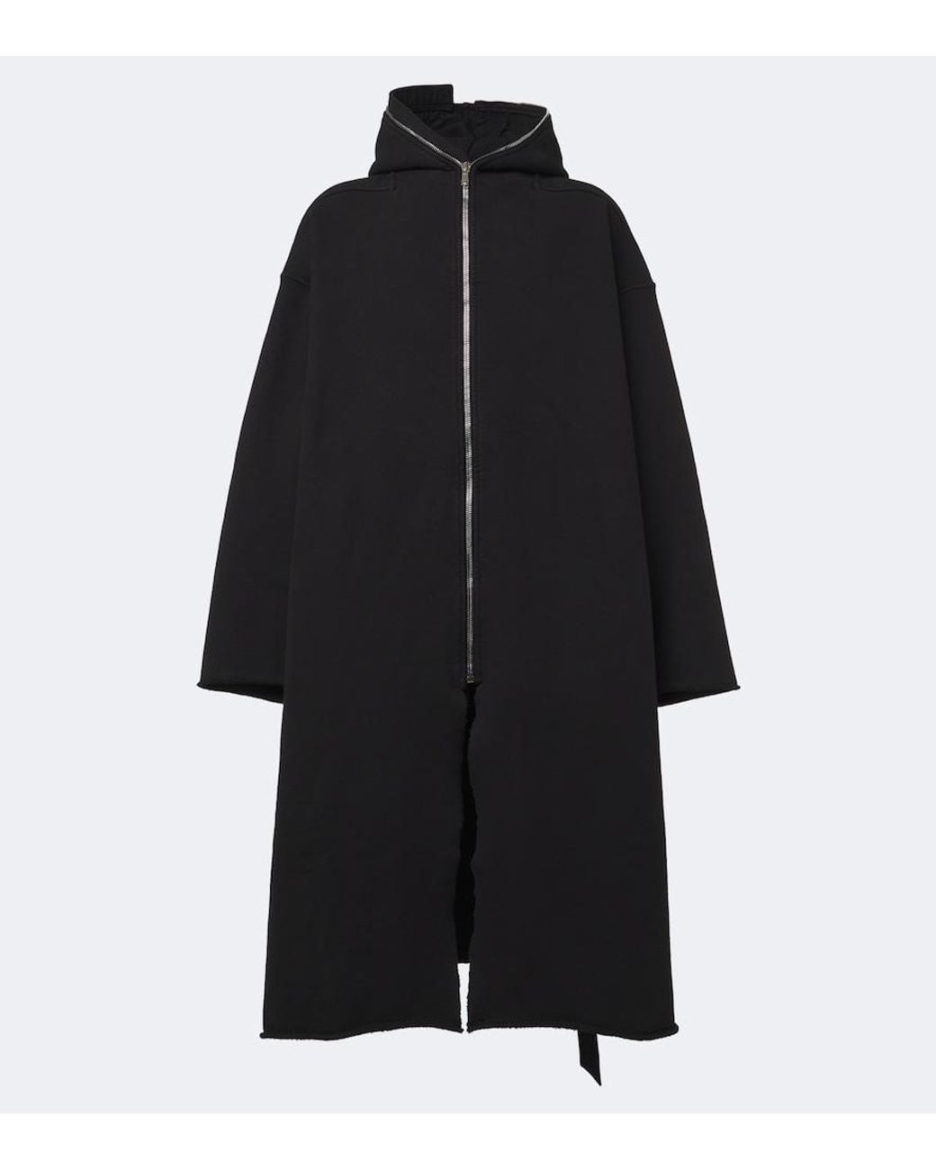 Rick Owens Black Gimp Wide Mac Cotton Overcoat for men