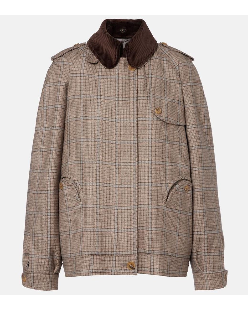 Blazé Milano Brown Chausie Checked Virgin Wool Jacket