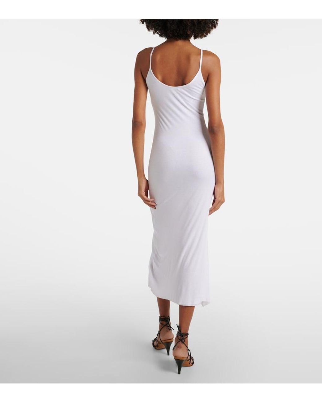 Khaite White Leesel Jersey Slip Dress