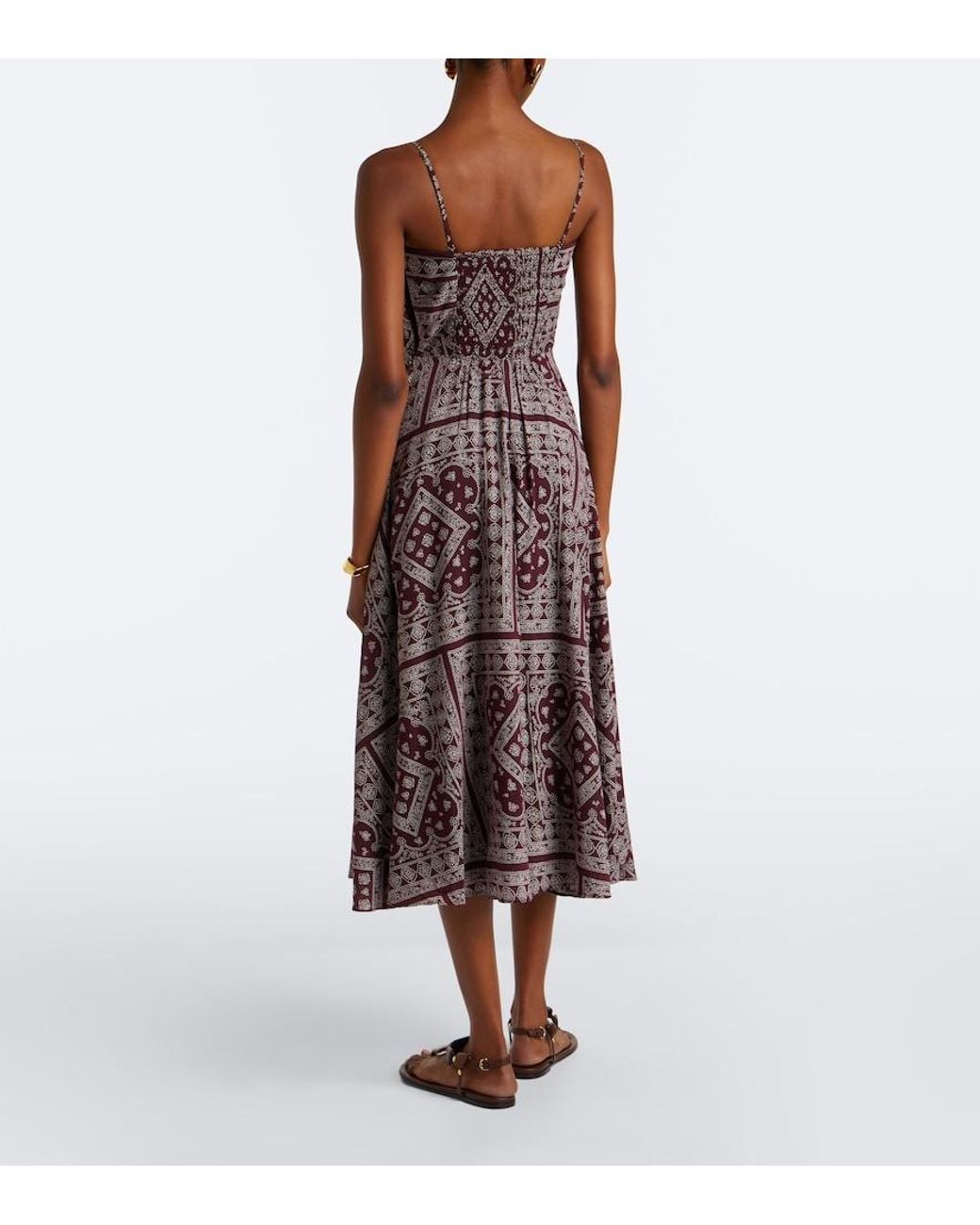 Veronica Beard Purple Kitt Printed Cotton-Blend Midi Dress